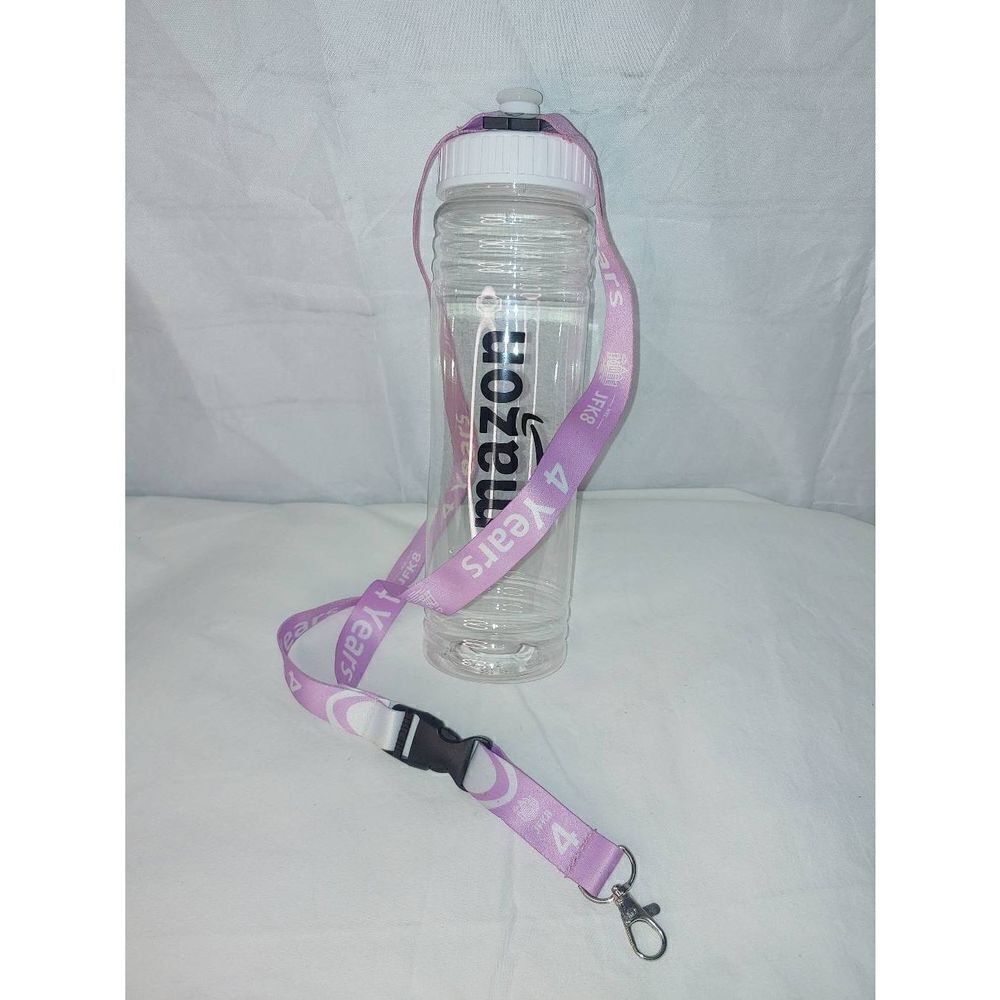Amazon JFK8 4 Years Lavender Lanyard & Clear Water Bottle